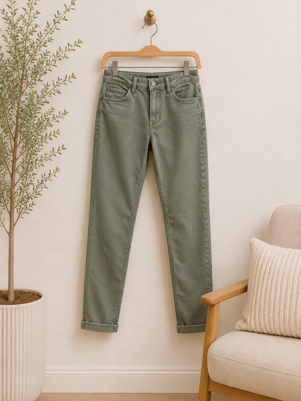 American Eagle Khaki Jeggings Long Next Level Stretch Skinny Pants Sz 14L Comfy